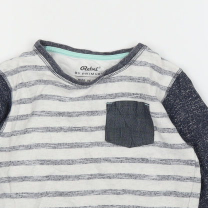 Primark Boys Blue Striped  Pullover Jumper Size 5-6 Years