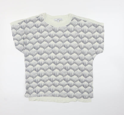 NEXT Womens White Geometric  Basic Blouse Size S
