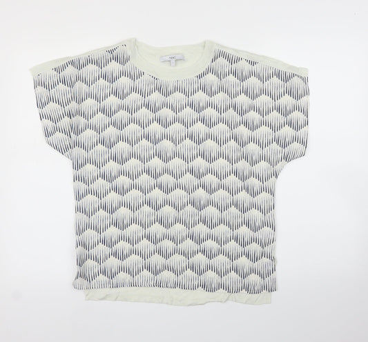 NEXT Womens White Geometric  Basic Blouse Size S