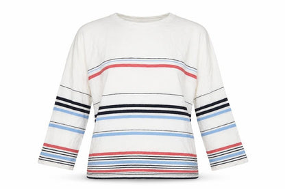 Tu Womens White Striped  Pullover Jumper Size 12