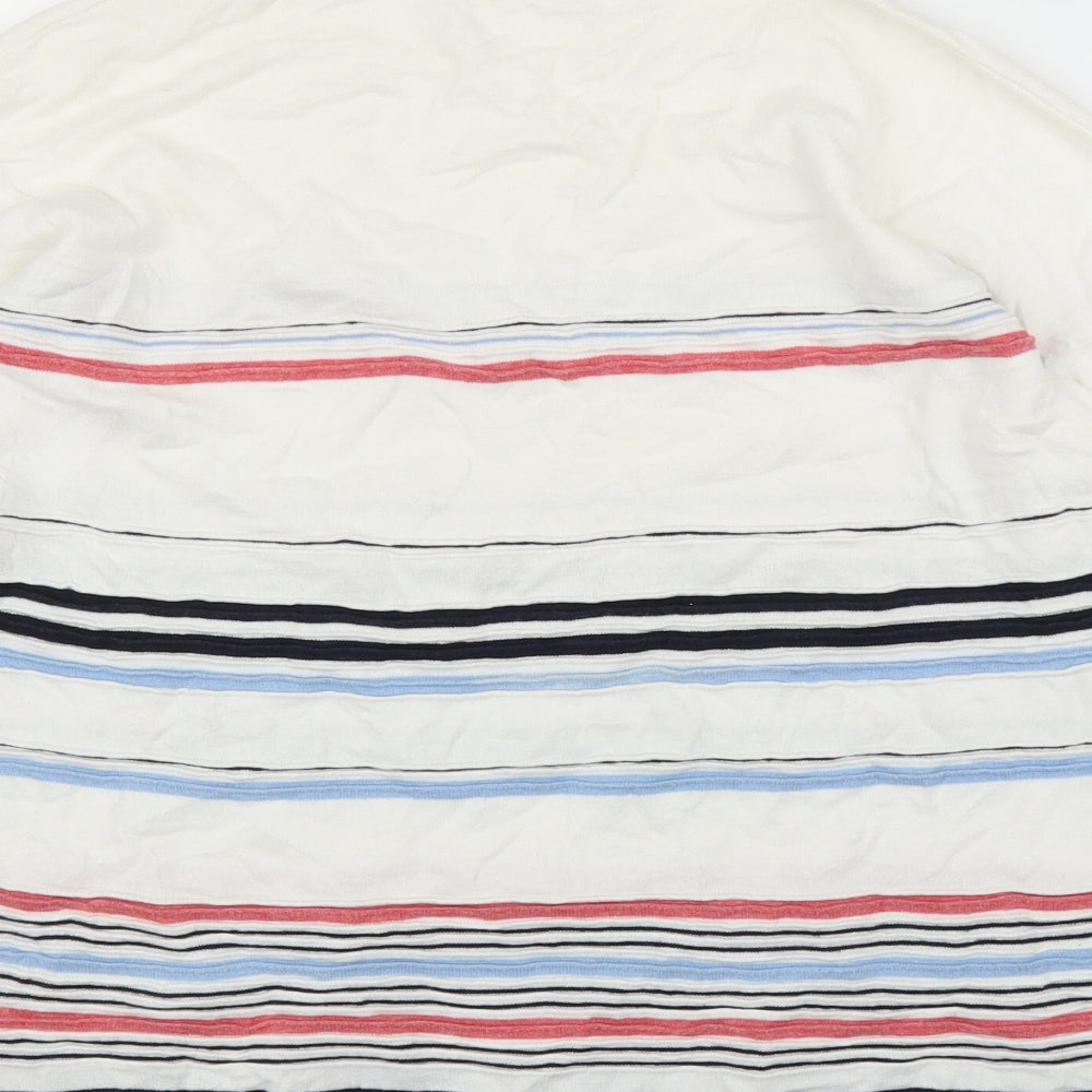 TU Womens White Striped  Pullover Jumper Size 12