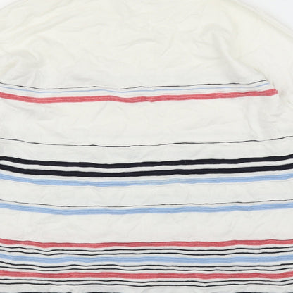 TU Womens White Striped  Pullover Jumper Size 12