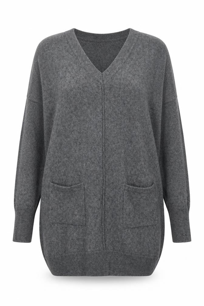 Womens UK Size 14 EAST Grey Tunic Blouse