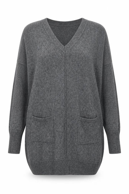 Womens UK Size 14 EAST Grey Tunic Blouse