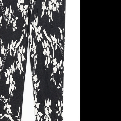 Select Womens Black Floral  Jegging Trousers Size 8 L24 in