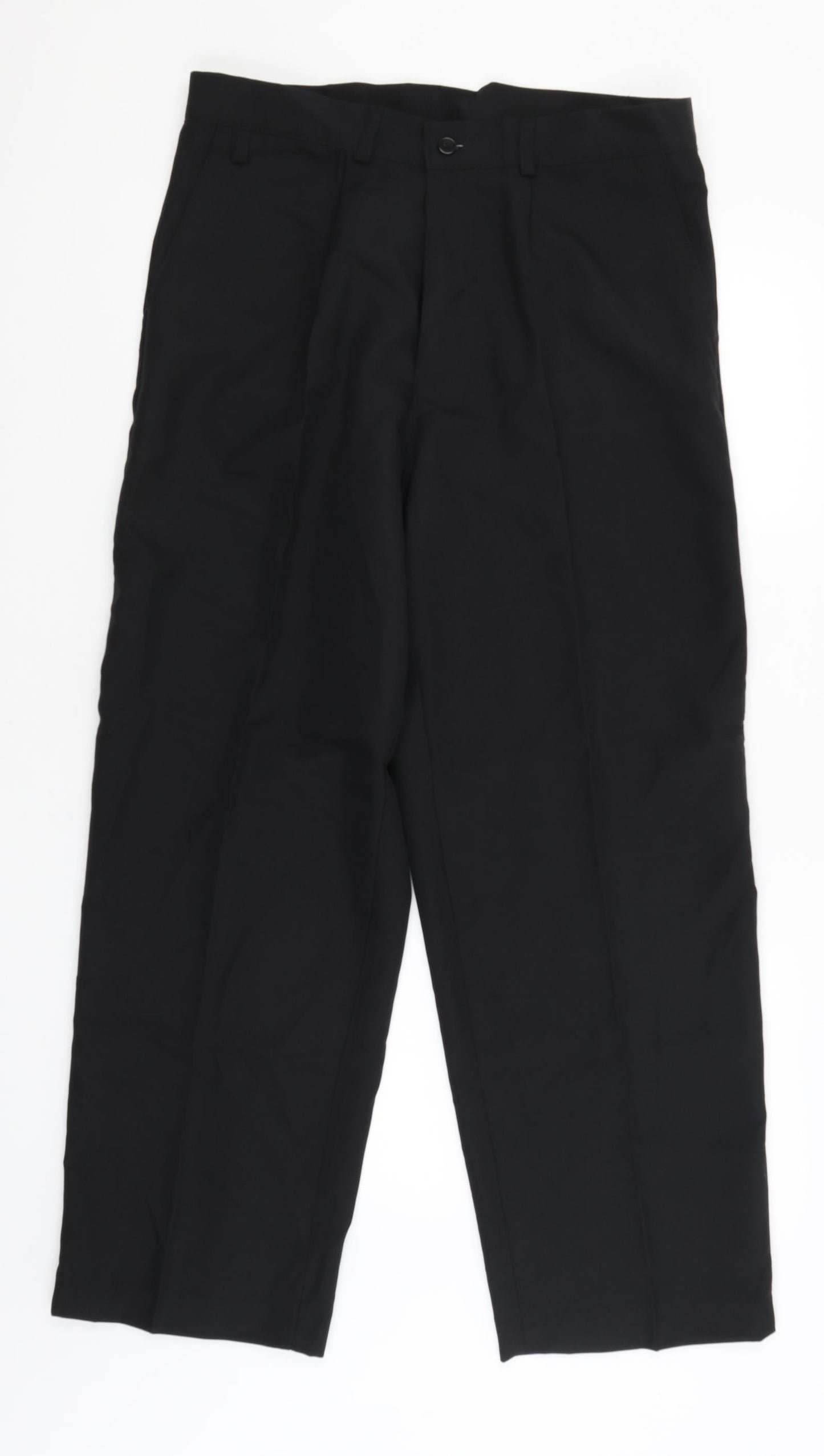 Womens UK Size 16 Preworn Regular Fit Dress Pants Black Trousers