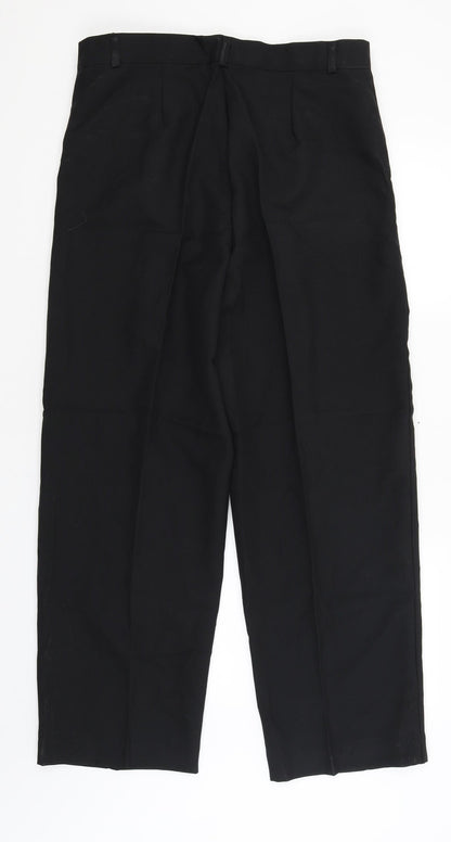 Womens UK Size 16 Preworn Regular Fit Dress Pants Black Trousers