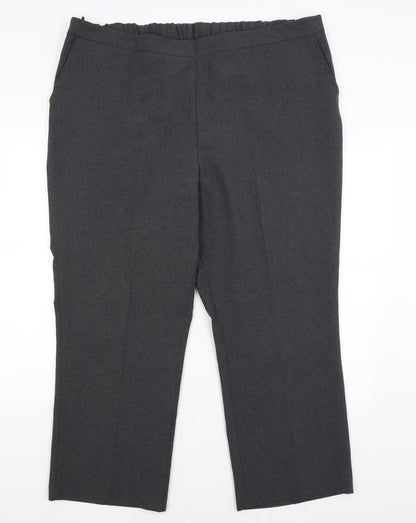 Womens UK Size 22 Bonmarche Regular Fit Dress Pants Grey Trousers