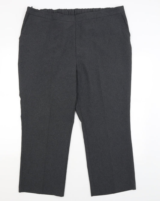 Bonmarche Womens Grey   Dress Pants Trousers Size 22 L26.5 in