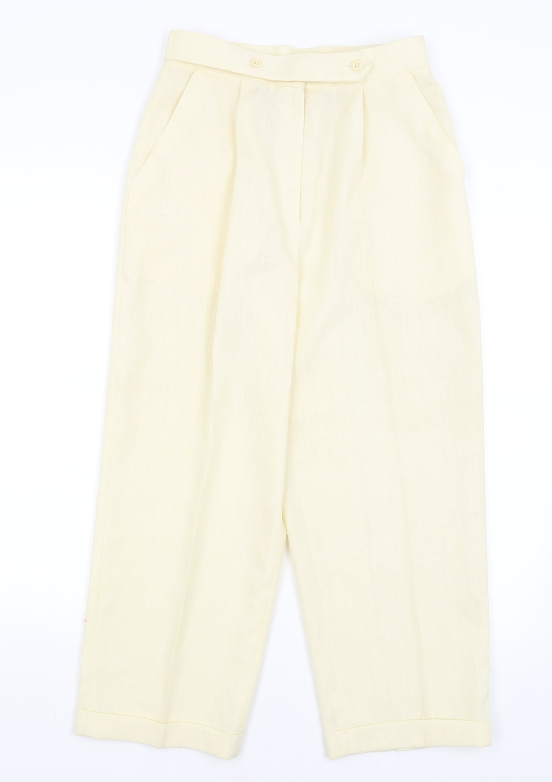 Grosvenor Womens Yellow   Cropped Trousers Size 14 L24 in