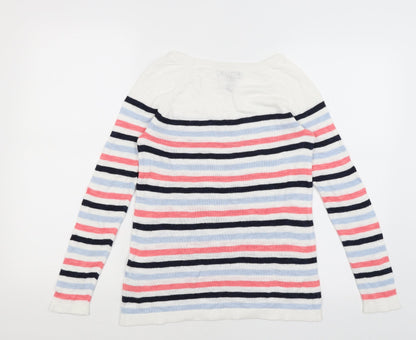 Gap Womens White Striped  Pullover Jumper Size XS