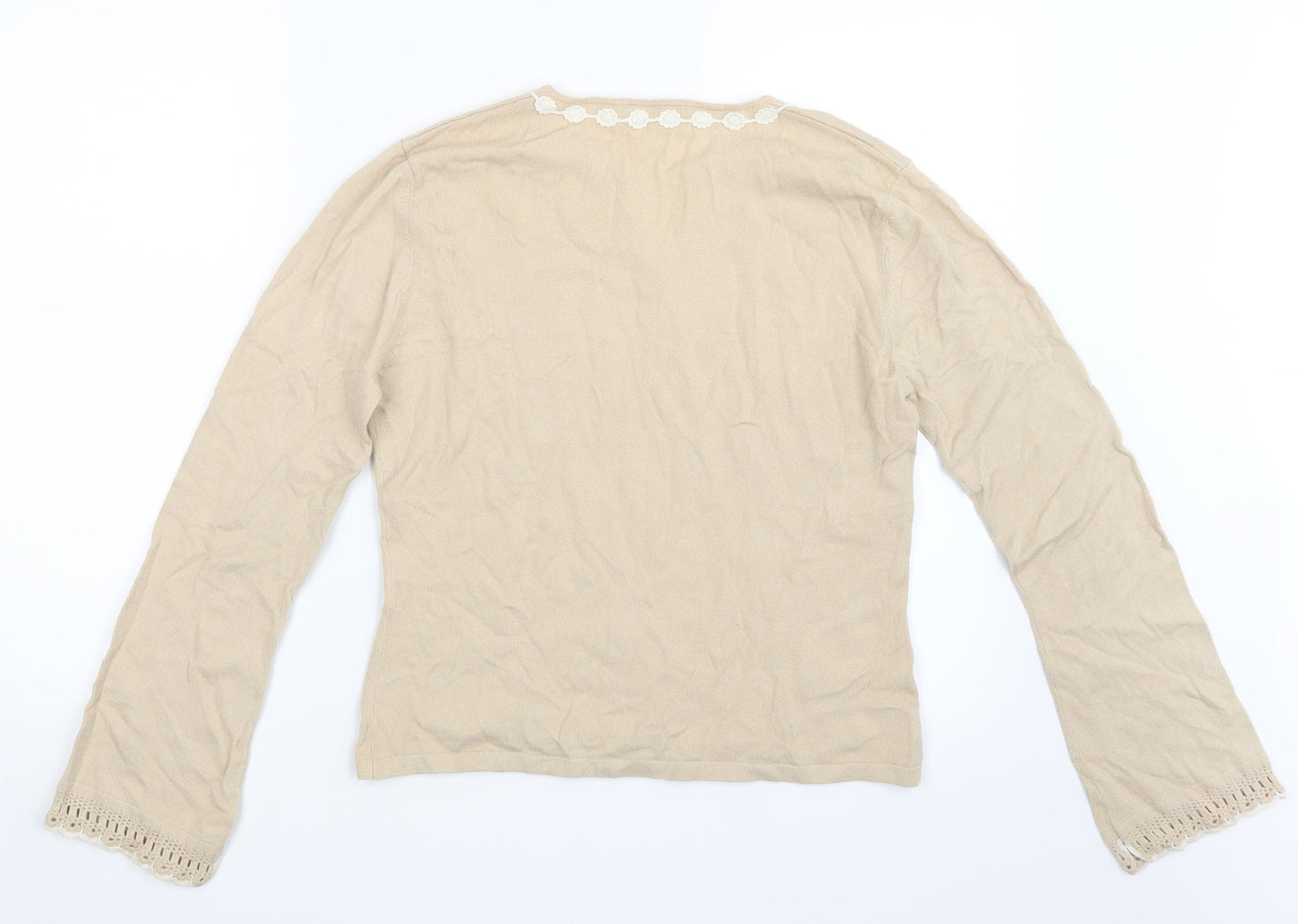 Marks and Spencer Womens Beige  Knit Pullover Jumper Size 14
