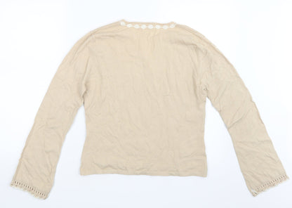 Marks and Spencer Womens Beige  Knit Pullover Jumper Size 14
