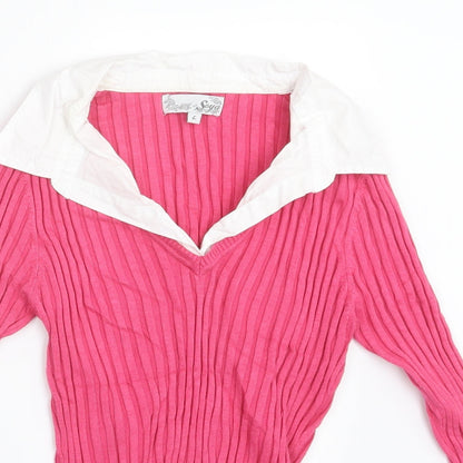 Soya Womens Pink   Pullover Jumper Size L