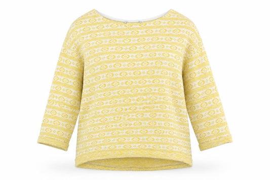 NEXT Womens Yellow Geometric Knit Pullover Jumper Size 8
