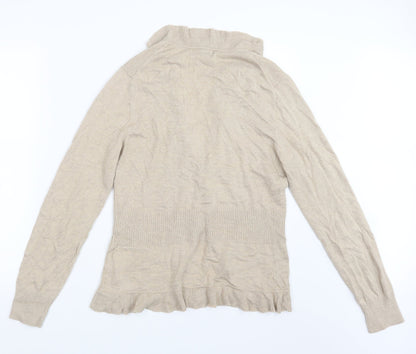 Tara Womens Beige   Cardigan Jumper Size M