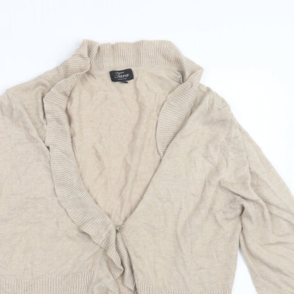 Tara Womens Beige   Cardigan Jumper Size M