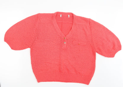 Preworn Womens Pink  Knit Pullover Jumper Size M