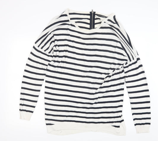 Atmosphere Womens Blue Striped Knit Pullover Jumper Size M