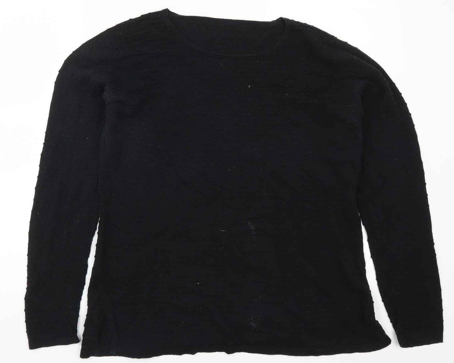 Womens UK Size L Preworn Black Basic T-Shirt