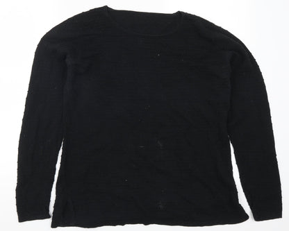 Womens UK Size L Preworn Black Basic T-Shirt