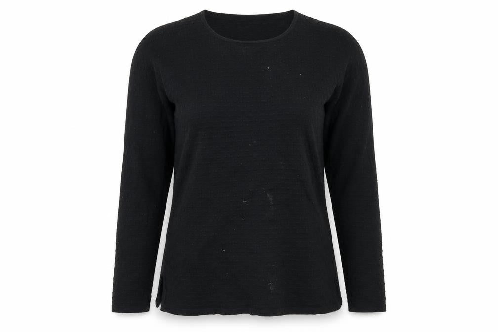 Womens UK Size L Preworn Black Basic T-Shirt