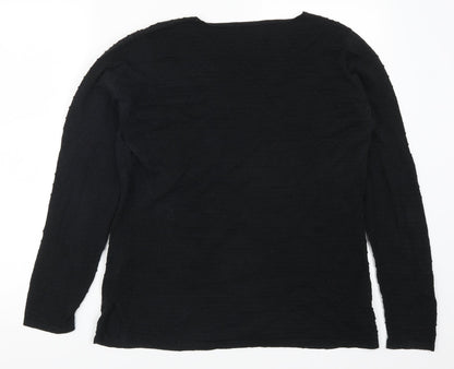 Womens UK Size L Preworn Black Basic T-Shirt