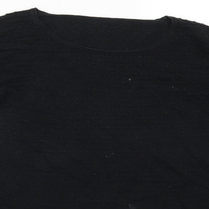 Womens UK Size L Preworn Black Basic T-Shirt