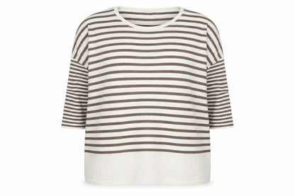 VILA Womens Beige Striped  Pullover Jumper One Size