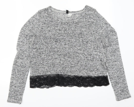 Womens UK Size M H&M Grey Basic T-Shirt