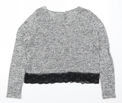 Womens UK Size M H&M Grey Basic T-Shirt