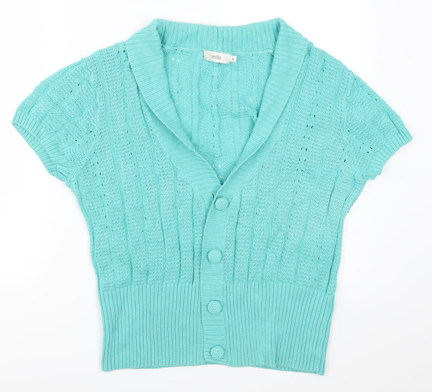 Milla Womens Blue  Knit Cardigan Jumper Size XL