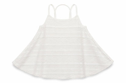 Front view of Candy Couture girls’ white basic tank, size 9, years