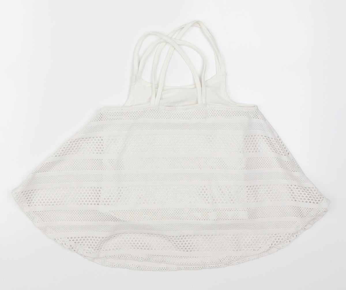 Back view of Candy Couture girls’ white basic tank, size 9, years