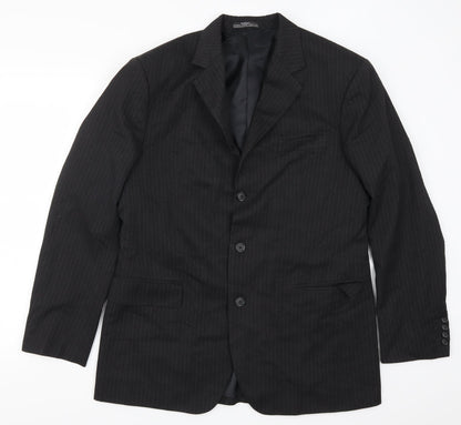 Mike Fenton Mens Grey Striped  Jacket Suit Jacket Size 42