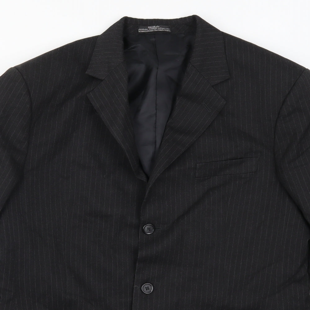 Mike Fenton Mens Grey Striped  Jacket Suit Jacket Size 42
