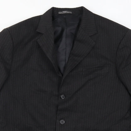 Mike Fenton Mens Grey Striped  Jacket Suit Jacket Size 42