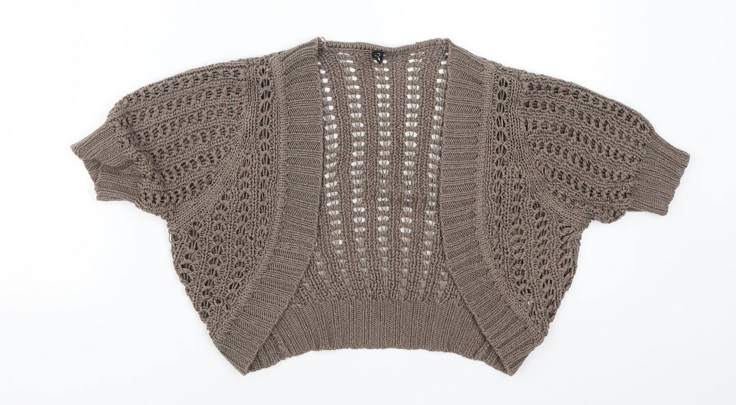 Amisu Womens Brown  Knit Cardigan Jumper Size S