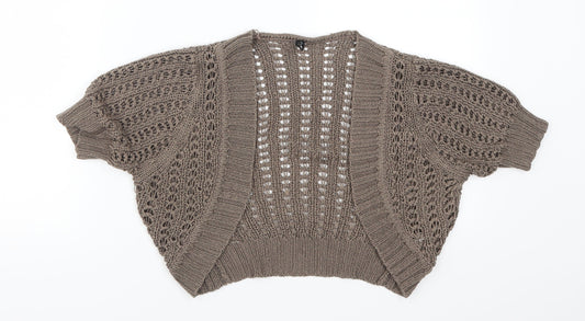 Amisu Womens Brown  Knit Cardigan Jumper Size S