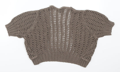 Amisu Womens Brown  Knit Cardigan Jumper Size S