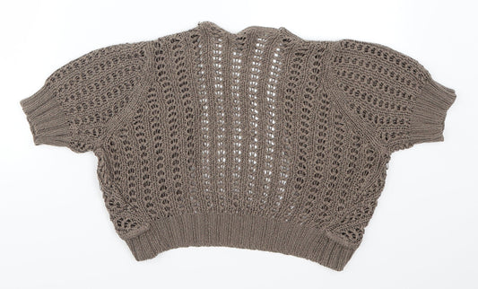 Amisu Womens Brown  Knit Cardigan Jumper Size S