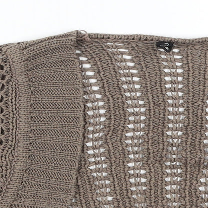 Amisu Womens Brown  Knit Cardigan Jumper Size S