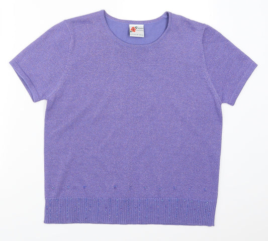 Poppy Womens Purple   Pullover Jumper Size 12