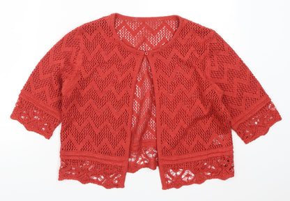 Preworn Womens Red   Cardigan Jumper Size S