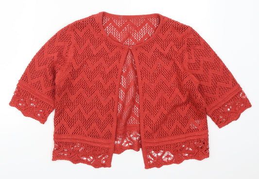 Preworn Womens Red   Cardigan Jumper Size S