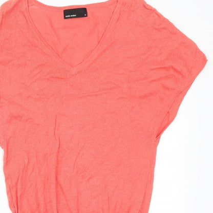 Womens UK Size XS VERO MODA Pink Basic T-Shirt