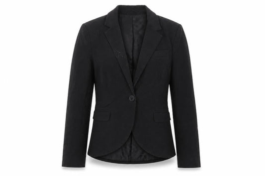 Front view of Only women’s black jacket suit jacket, size UK 10