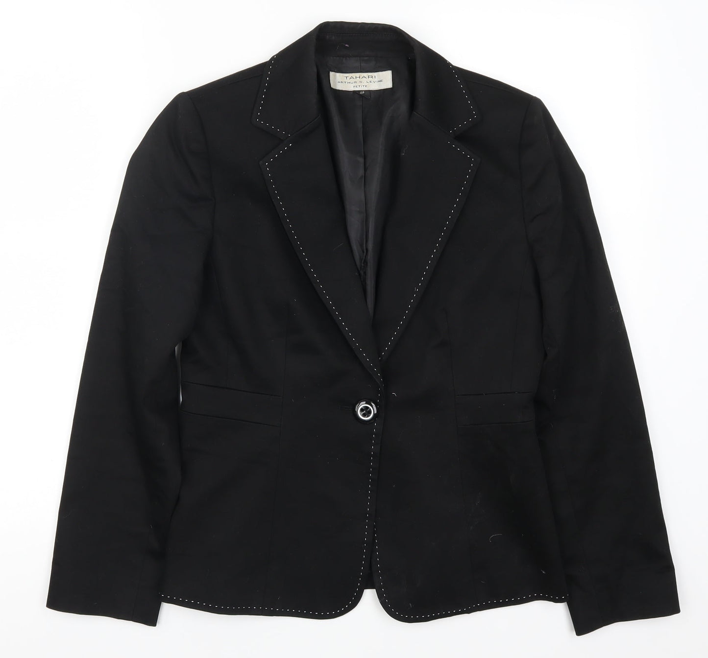 Womens UK Size 4 Tahari Petites Black Suit Jacket