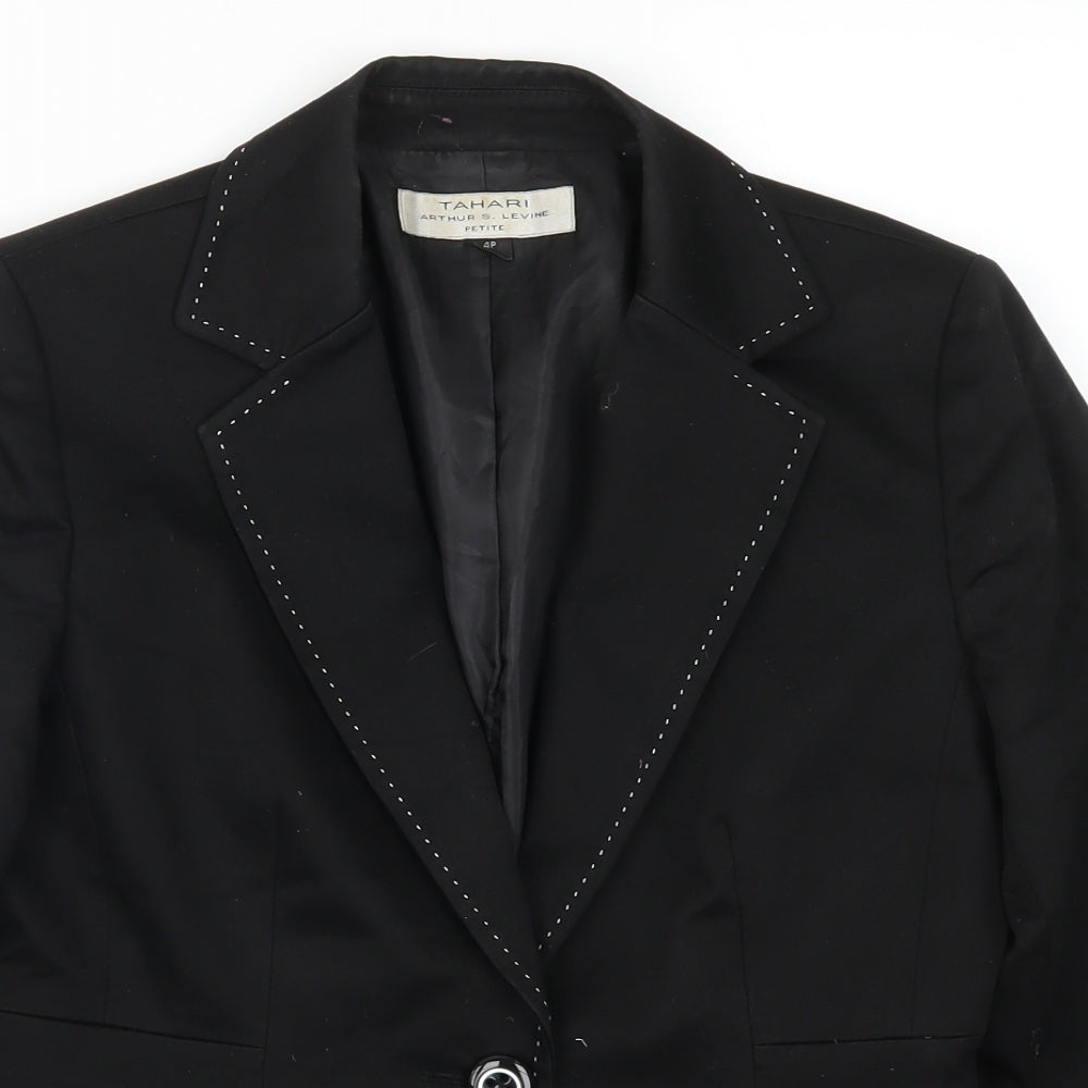 Womens UK Size 4 Tahari Petites Black Suit Jacket