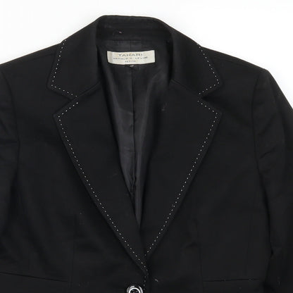 Womens UK Size 4 Tahari Petites Black Suit Jacket